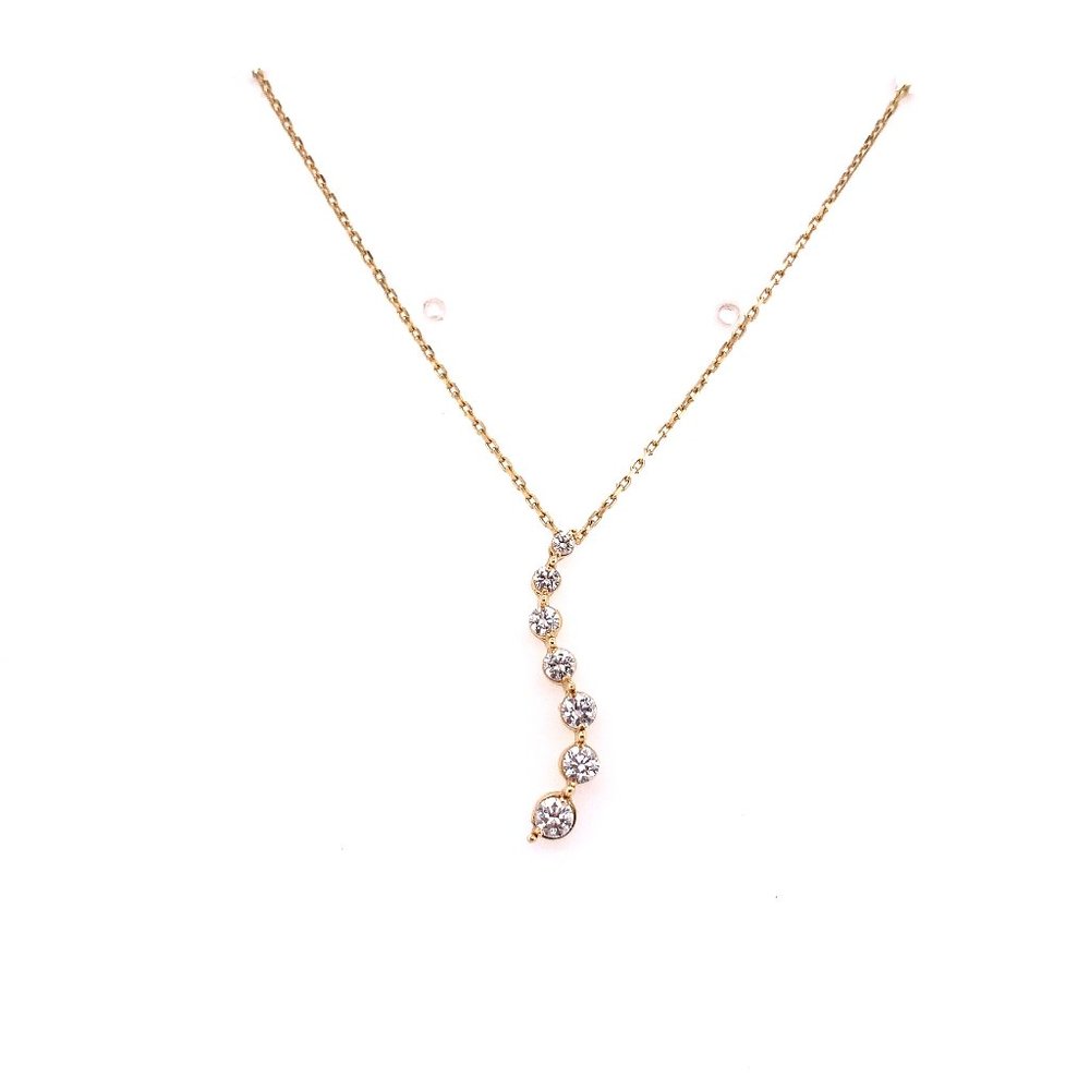 14K Solid Yellow Gold Diamond 16" Necklace (0.40 CTW)